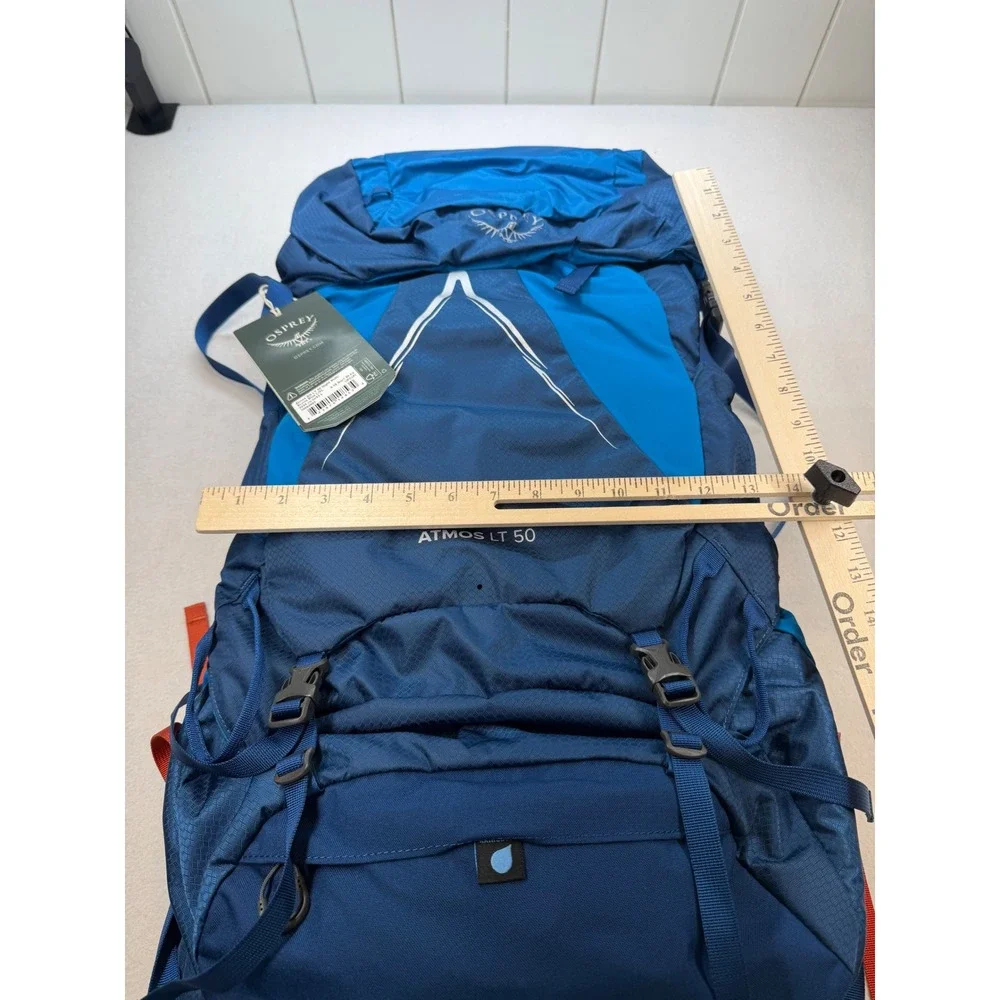 Osprey Atmos AG LT 50 Men's Backpacking Pack Scoria Blue L/XL New $300 Retail